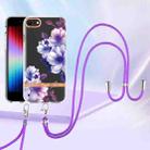 For iPhone SE 2022/SE 2020/8/7 Flowers Series TPU Phone Case with Lanyard(Purple Begonia) - 2