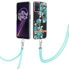 For OPPO Realme 9 Pro 5G Flowers Series TPU Phone Case with Lanyard(Blue Rose) - 1