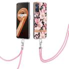 For OPPO Realme 9i/A36/A96 4G Flowers Series TPU Phone Case with Lanyard(Pink Gardenia) - 1