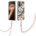 For OPPO Realme 9i/A36/A96 4G Flowers Series TPU Phone Case with Lanyard(Green Gardenia) - 1