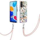 For Xiaomi Redmi Note 11s/Redmi Note 11 4G 6.43inch Global Flowers Series TPU Phone Case with Lanyard(Green Gardenia) - 1