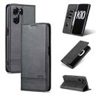 For OPPO K10 5G China AZNS Magnetic Calf Texture Flip Leather Phone Case(Black) - 1