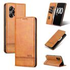 For OPPO K10 Pro AZNS Magnetic Calf Texture Flip Leather Phone Case(Light Brown) - 1