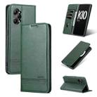 For OPPO K10 Pro AZNS Magnetic Calf Texture Flip Leather Phone Case(Dark Green) - 1