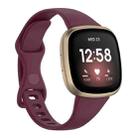 For Fitbit Versa 4 / Versa 3 / Sense Universal TPU Watch Band, Size:S(Wine Red) - 1