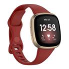 For Fitbit Versa 4 / Versa 3 / Sense Universal TPU Watch Band, Size:S(Dark Red) - 1