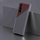 For Samsung Galaxy Z Fold3 5G Carbon Fiber Shockproof Phone Case(Black+Red) - 1