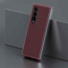 For Samsung Galaxy Z Fold3 5G Carbon Fiber Shockproof Phone Case(Wine Red) - 1