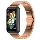 For Huawei Band 7 One-bead Stainless Steel Watch Band(Rose Gold) - 1