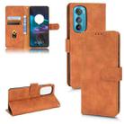 For Motorola Edge 30 Skin Feel Magnetic Flip Leather Phone Case(Brown) - 1