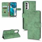 For Motorola Moto G52 Skin Feel Magnetic Flip Leather Phone Case(Green) - 1