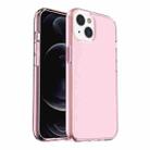 For iPhone 14 Plus Shockproof Terminator Style Transparent Protective Case  (Pink) - 1