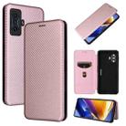 For Xiaomi Poco F4 GT/Redmi K50 Gaming Carbon Fiber Texture Horizontal Flip Leather Phone Case(Pink) - 1