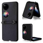 For Huawei P50 Pocket Carbon Fiber Texture PU + TPU Phone Case(Black) - 1