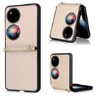 For Huawei P50 Pocket Carbon Fiber Texture PU + TPU Phone Case(Gold) - 1