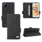 For OPPO Realme C11 2021/Realme C20 Magnetic Clasp Flip Leather Phone Case(Black) - 1