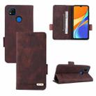 For Xiaomi Redmi 9C Magnetic Clasp Flip Leather Phone Case(Brown) - 1