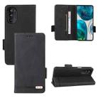 For Motorola Moto G52 Magnetic Clasp Flip Leather Phone Case(Black) - 1