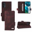 For Motorola Moto G52 Magnetic Clasp Flip Leather Phone Case(Brown) - 1