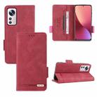 For Xiaomi 12 5G Magnetic Clasp Flip Leather Phone Case(Red) - 1