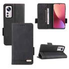 For Xiaomi 12 5G Magnetic Clasp Flip Leather Phone Case(Black) - 1