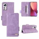 For Xiaomi 12 5G Magnetic Clasp Flip Leather Phone Case(Purple) - 1