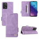 For ZTE Blade V2020/V30 Vita Magnetic Clasp Flip Leather Phone Case(Purple) - 1