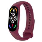 For Xiaomi Mi Band 7 / 7NFC / 6 / 6 NFC / 5 / 5 NFC / Amazfit Band 5 Official Silicone Watch Band(Wine Red) - 1