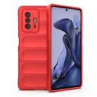 For Xiaomi 11T Magic Shield TPU + Flannel Phone Case(Red) - 1