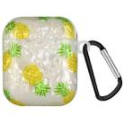 Painted Shell Texture Wireless Earphone Case with Hook For AirPods 1 / 2(Pineapple) - 1