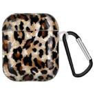 Painted Shell Texture Wireless Earphone Case with Hook For AirPods 1 / 2(Leopard Print) - 1