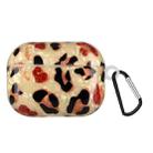 Painted Shell Texture Wireless Earphone Case with Hook For AirPods Pro(Yellow Leopard) - 1