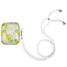 For AirPods 1 / 2 Painted Shell Texture Wireless Earphone Case with Lanyard(Pineapple) - 1