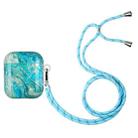 For AirPods 1 / 2 Painted Shell Texture Wireless Earphone Case with Lanyard(Luxury Marble) - 1