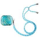 For AirPods 3 Painted Shell Texture Wireless Earphone Case with Lanyard(Luxury Marble) - 1