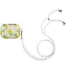 For AirPods Pro Painted Shell Texture Wireless Earphone Case with Lanyard(Pineapple) - 1