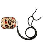 For AirPods Pro Painted Shell Texture Wireless Earphone Case with Lanyard(Yellow Leopard) - 1