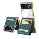 For Samsung Galaxy Z Flip3 5G GKK Phone Folding Beauty Bag Leather Case With Capacity Pen(Forest Green) - 1