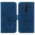 For OPPO A9 / A5 2020 / A11X Butterfly Rose Embossed Leather Phone Case(Blue) - 1