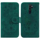 For OPPO A9 / A5 2020 / A11X Butterfly Rose Embossed Leather Phone Case(Green) - 1