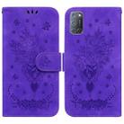 For OPPO A52 / A92 / A72 Butterfly Rose Embossed Leather Phone Case(Purple) - 1