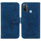 For OPPO A53 / A33 Butterfly Rose Embossed Leather Phone Case(Blue) - 1