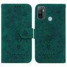 For OPPO A53 / A33 Butterfly Rose Embossed Leather Phone Case(Green) - 1