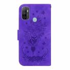 For OPPO A53 / A33 Butterfly Rose Embossed Leather Phone Case(Purple) - 3