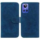 For OPPO Realme GT Neo3 Butterfly Rose Embossed Leather Phone Case(Blue) - 1