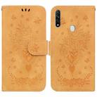 For OPPO A8 / A31 2020 Butterfly Rose Embossed Leather Phone Case(Yellow) - 1