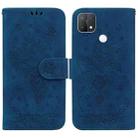 For OPPO A15 / A15s Butterfly Rose Embossed Leather Phone Case(Blue) - 1