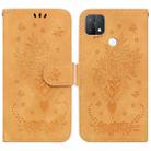 For OPPO A15 / A15s Butterfly Rose Embossed Leather Phone Case(Yellow) - 1