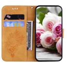 For OPPO A15 / A15s Butterfly Rose Embossed Leather Phone Case(Yellow) - 4
