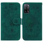 For OPPO A55 5G / A53s 5G / A16 Butterfly Rose Embossed Leather Phone Case(Green) - 1